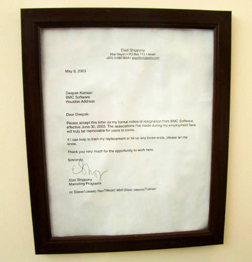 formal letter of resignation. Letter of Resignation