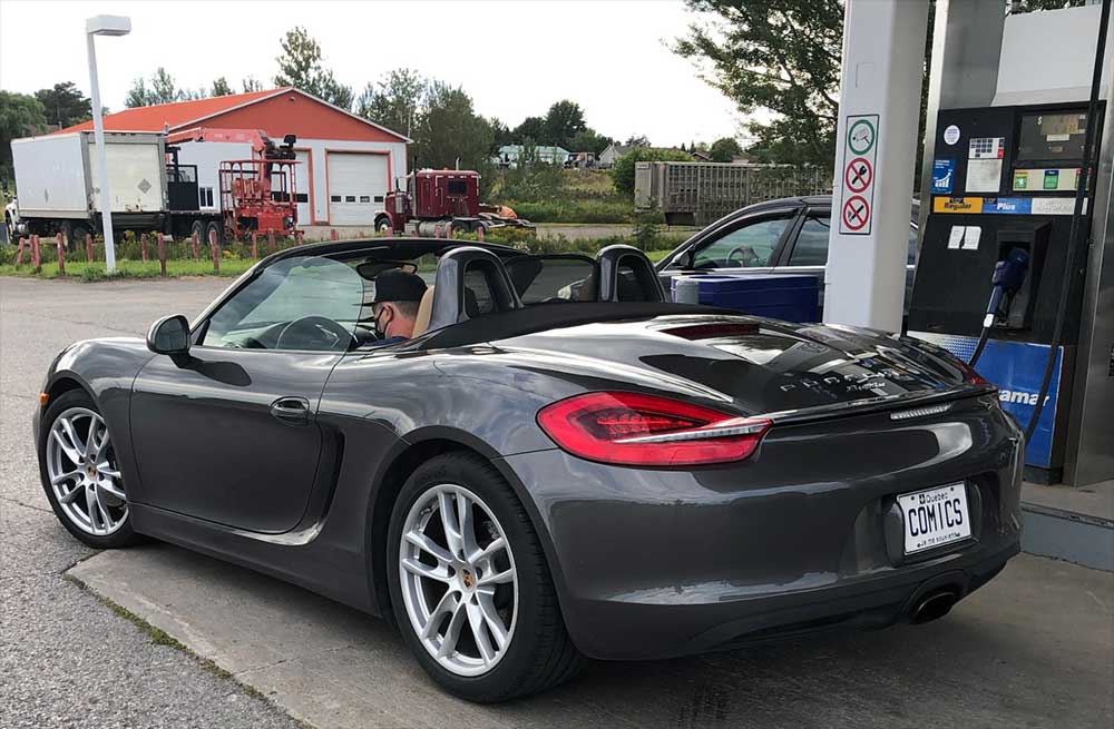 A black Porsche